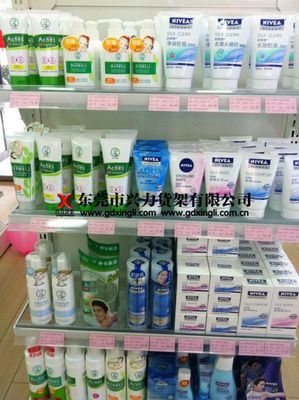 供應雙面中島架與時尚化妝品貨架，廣州貨架批發一站式采購